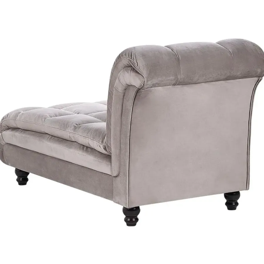 Beliani LORMONT - Chaise longue - Taupe - Rechterzijde - Fluweel