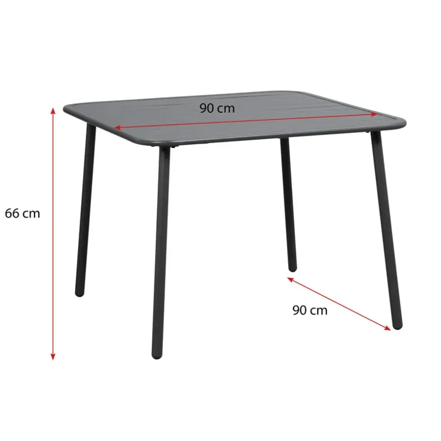 Tuintafels-Leen Bakker Lounge dinging tafel Paris - aluminium - 66x90x90 cm