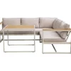 Loungesets|Loungesets-Leen Bakker Lounge dining hoekset Sevilla - zand/metaal