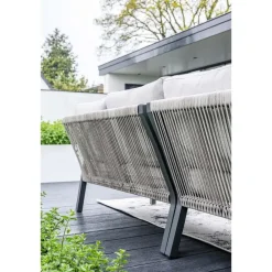 Garden Impressions Lounge-diningset Monti - zwart - 7-persoons - aluminium