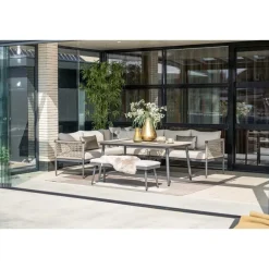 Garden Impressions Lounge-diningtafel voor Bologna/Diamo/Teramon - 160x90 cm - zwart