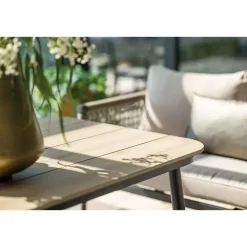 Garden Impressions Lounge-diningtafel voor Bologna/Diamo/Teramon - 160x90 cm - zwart