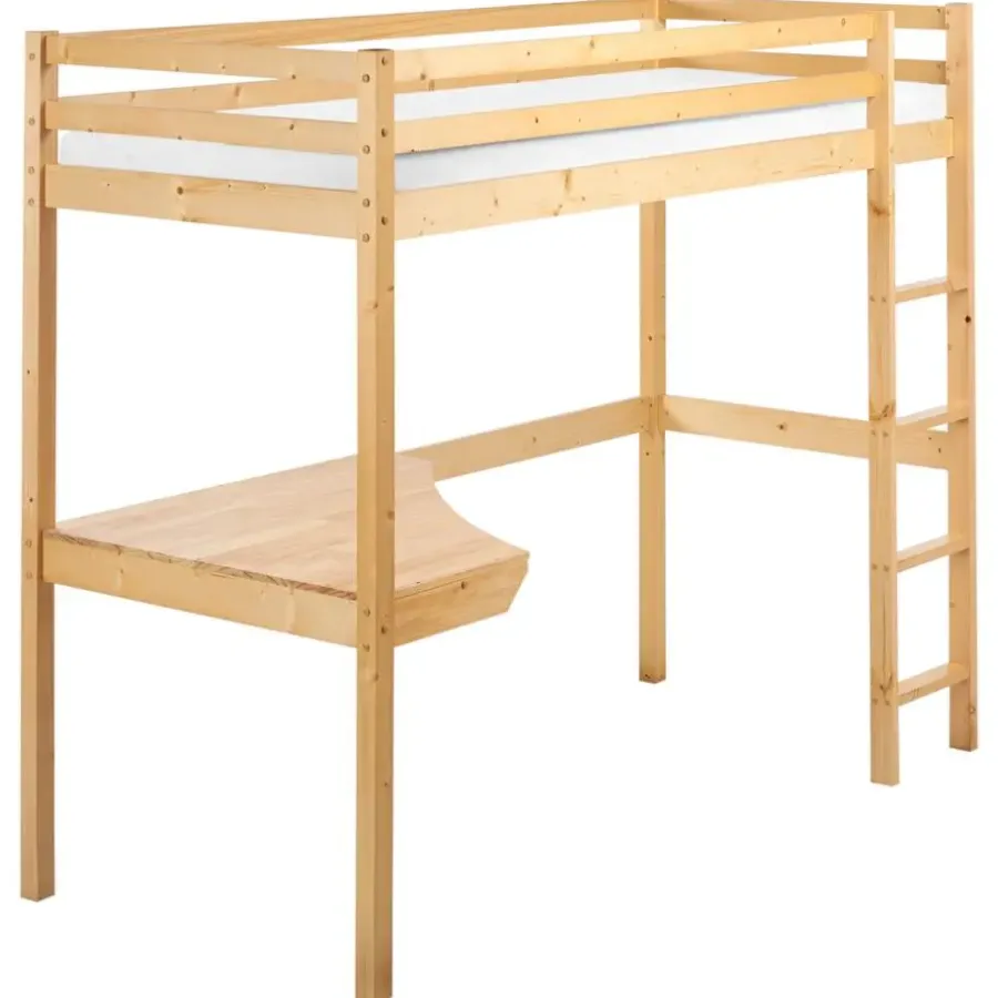 1-Persoons Bedden-Beliani LOURY - Kinderbed - Lichtbruin - 90 x 200 cm - Dennenhout