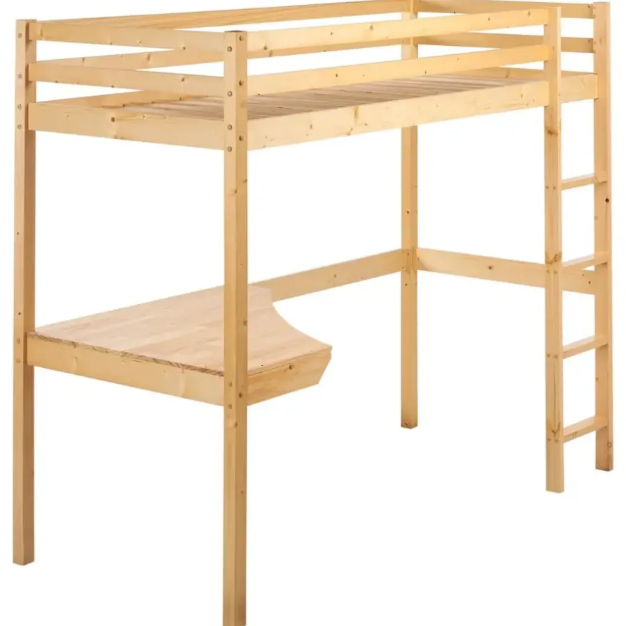 1-Persoons Bedden-Beliani LOURY - Kinderbed - Lichtbruin - 90 x 200 cm - Dennenhout