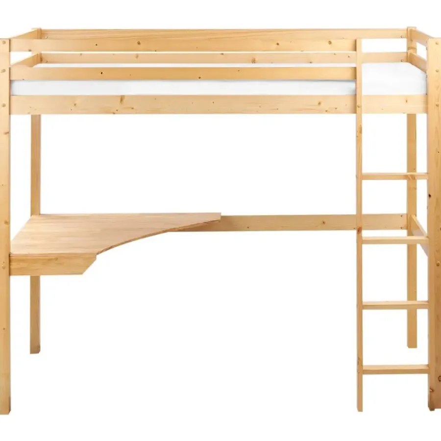 1-Persoons Bedden-Beliani LOURY - Kinderbed - Lichtbruin - 90 x 200 cm - Dennenhout