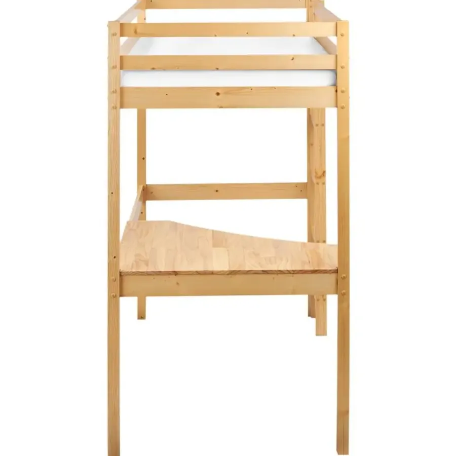 1-Persoons Bedden-Beliani LOURY - Kinderbed - Lichtbruin - 90 x 200 cm - Dennenhout