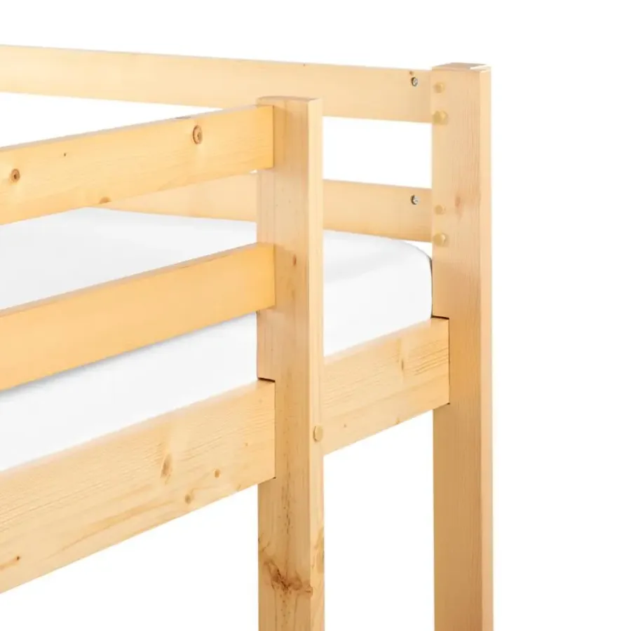 1-Persoons Bedden-Beliani LOURY - Kinderbed - Lichtbruin - 90 x 200 cm - Dennenhout