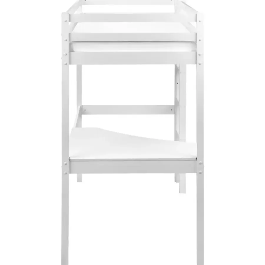 1-Persoons Bedden-Beliani LOURY - Kinderbed - Wit - 90 x 200 cm - Dennenhout