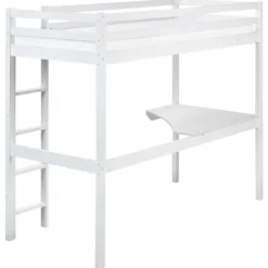 1-Persoons Bedden-Beliani LOURY - Kinderbed - Wit - 90 x 200 cm - Dennenhout