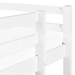 1-Persoons Bedden-Beliani LOURY - Kinderbed - Wit - 90 x 200 cm - Dennenhout
