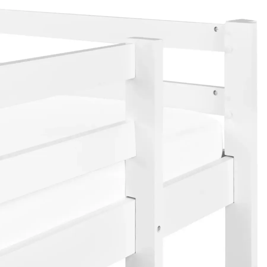 1-Persoons Bedden-Beliani LOURY - Kinderbed - Wit - 90 x 200 cm - Dennenhout