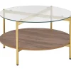 Leen Bakker LOVELL - Salontafel - Donkerbruin/Goud - Hout