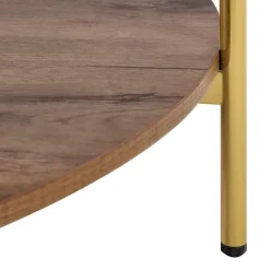 Leen Bakker LOVELL - Salontafel - Donkerbruin/Goud - Hout