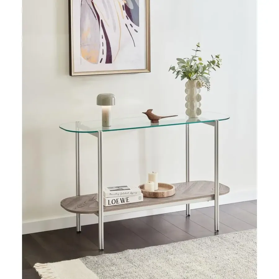 Sidetables-Leen Bakker LOVELL - Sidetable - Lichtbruin/Zilver - Hout