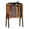 Bijzettafels-Merkloos LP Opbergsysteem - Platenrek - LP Houder - Vinyl Houder - MDF - Bruin Vintage