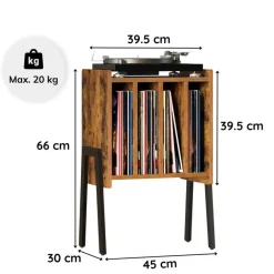 Bijzettafels-Merkloos LP Opbergsysteem - Platenrek - LP Houder - Vinyl Houder - MDF - Bruin Vintage