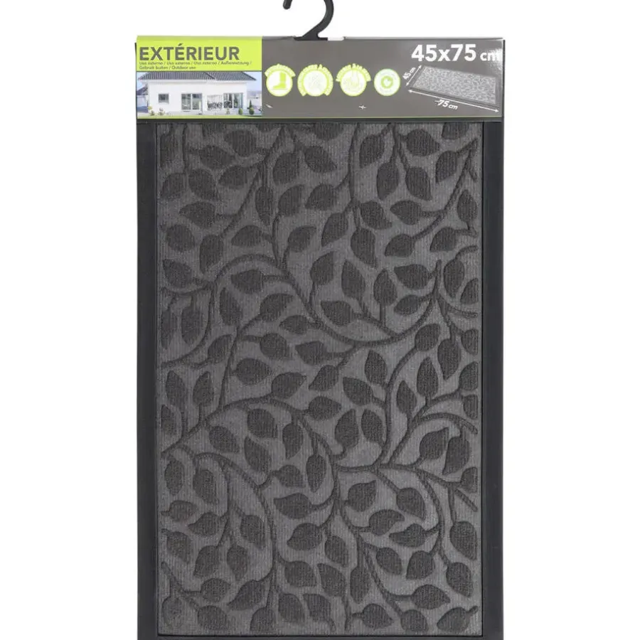 Deurmatten-Luance Deurmat - donkergrijs - rubber - rechthoek - 75 x 45 cm