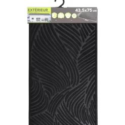 Deurmatten-Luance Deurmat Vague - zwart - rubber - rechthoek - 75 x 44 cm