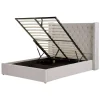 Beliani LUBBON - Bed met opbergruimte - Lichtgrijs - 140 x 200 cm - Fluweel