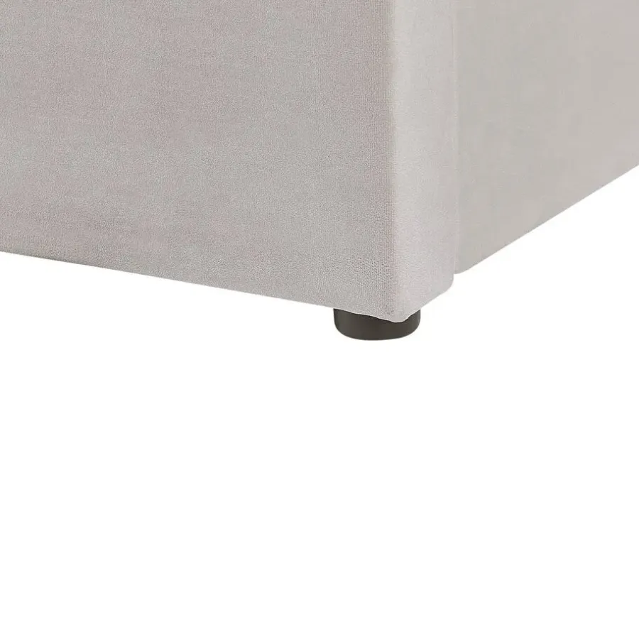 Beliani LUBBON - Bed met opbergruimte - Lichtgrijs - 140 x 200 cm - Fluweel