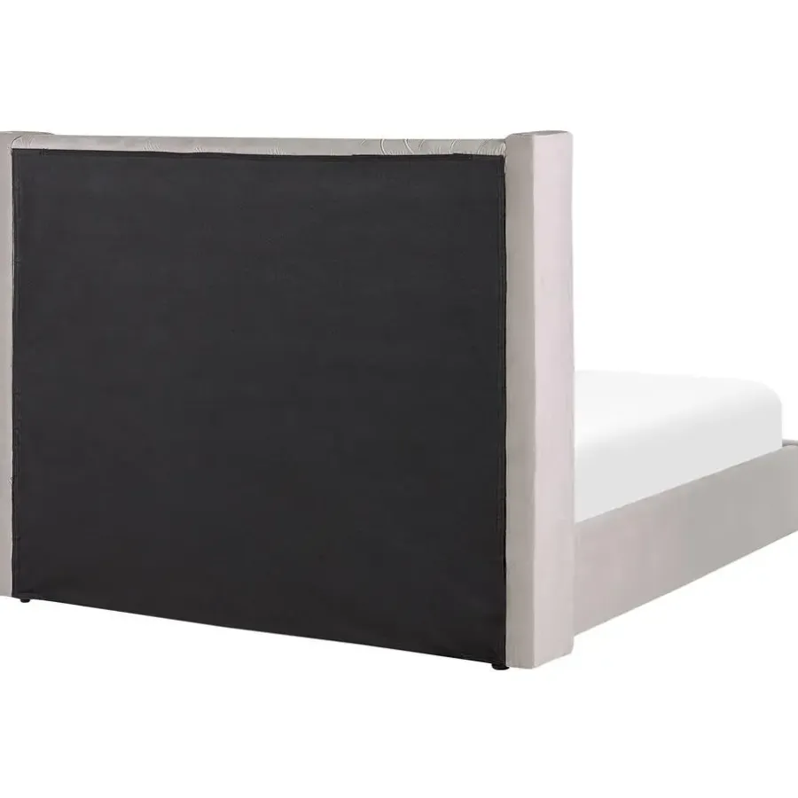 Beliani LUBBON - Bed met opbergruimte - Lichtgrijs - 140 x 200 cm - Fluweel
