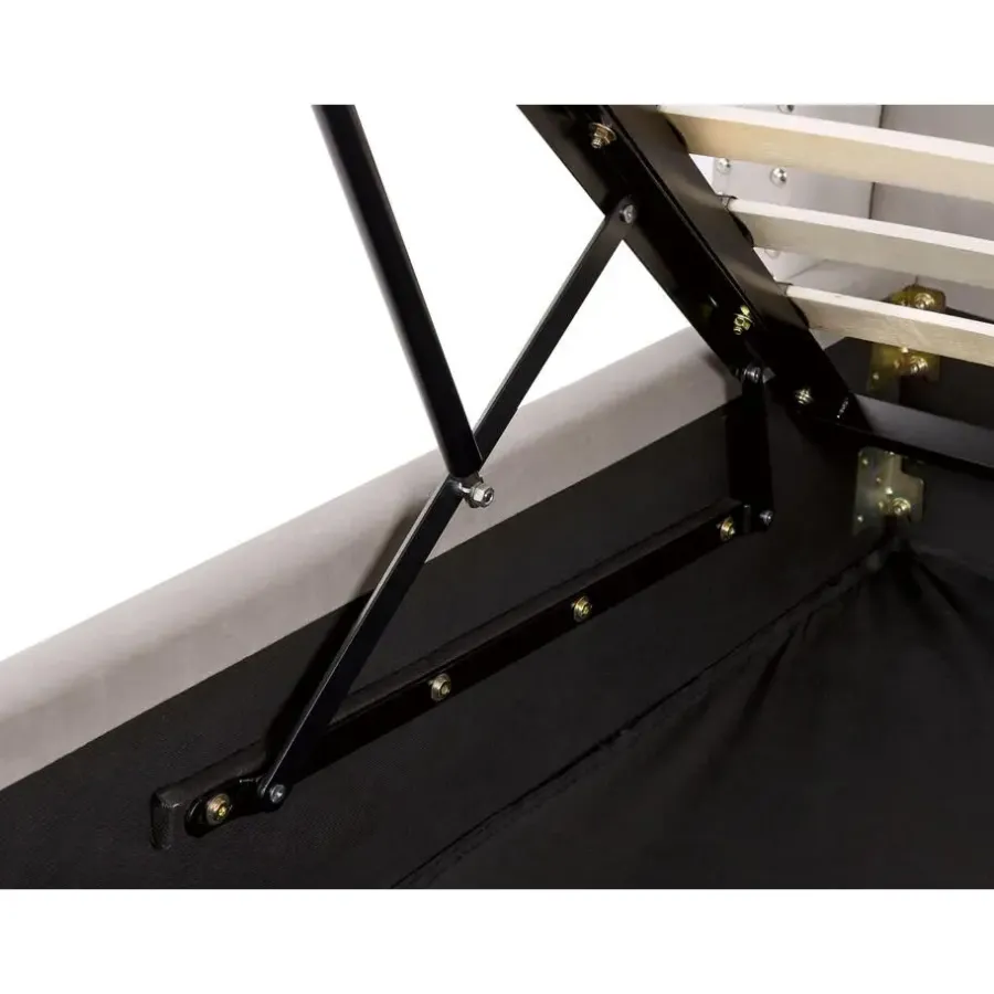 Beliani LUBBON - Bed met opbergruimte - Lichtgrijs - 140 x 200 cm - Fluweel