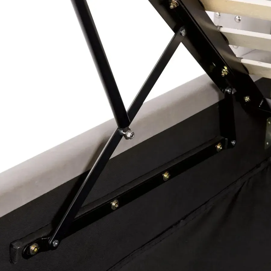 Beliani LUBBON - Bed met opbergruimte - Lichtgrijs - 140 x 200 cm - Fluweel