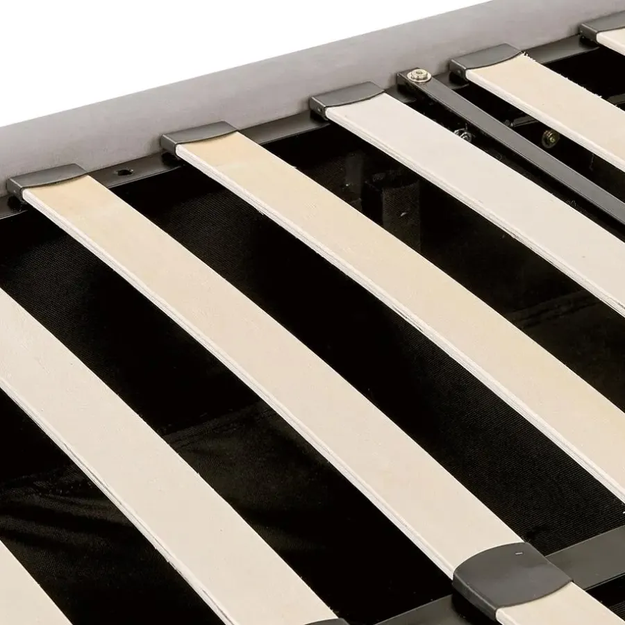 Beliani LUBBON - Bed met opbergruimte - Lichtgrijs - 140 x 200 cm - Fluweel