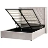 Beliani LUBBON - Bed met opbergruimte - Taupe - 140 x 200 cm - Fluweel