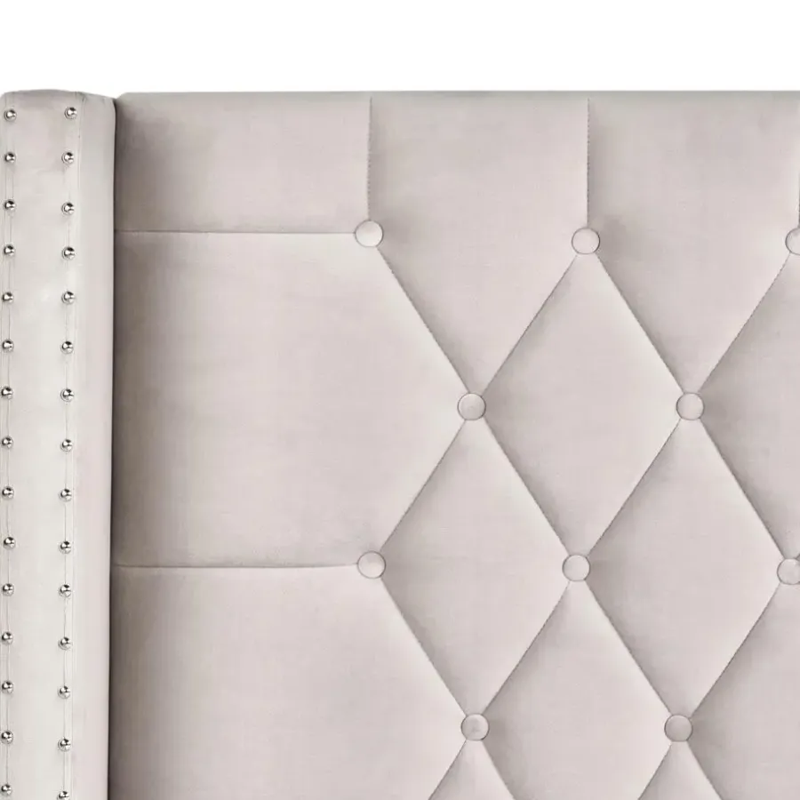 Beliani LUBBON - Bed met opbergruimte - Taupe - 140 x 200 cm - Fluweel