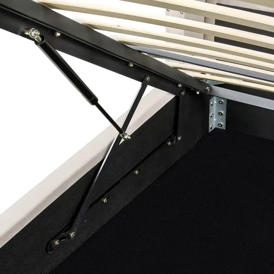 Beliani LUBBON - Bed met opbergruimte - Taupe - 140 x 200 cm - Fluweel