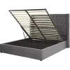 Beliani LUBBON - Bed met opbergruimte - Grijs - 160 x 200 cm - Fluweel