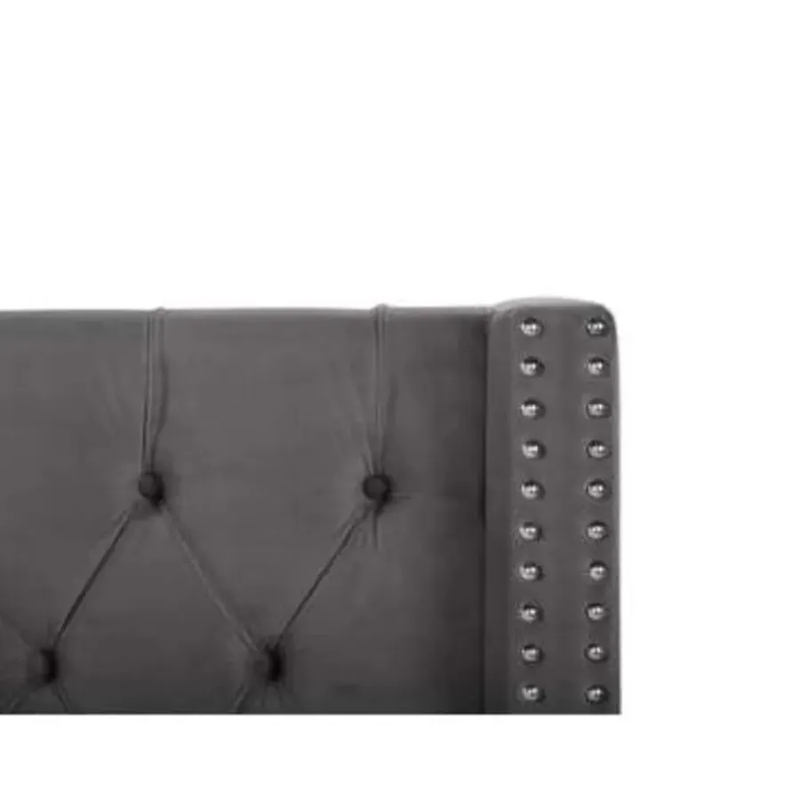 Beliani LUBBON - Bed met opbergruimte - Grijs - 160 x 200 cm - Fluweel