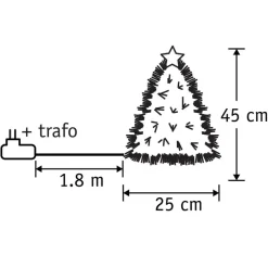 Kerstbomen-Luca Lighting Mercury Kunstkerstboom - Fibre Optic - H45 x Ø25 cm