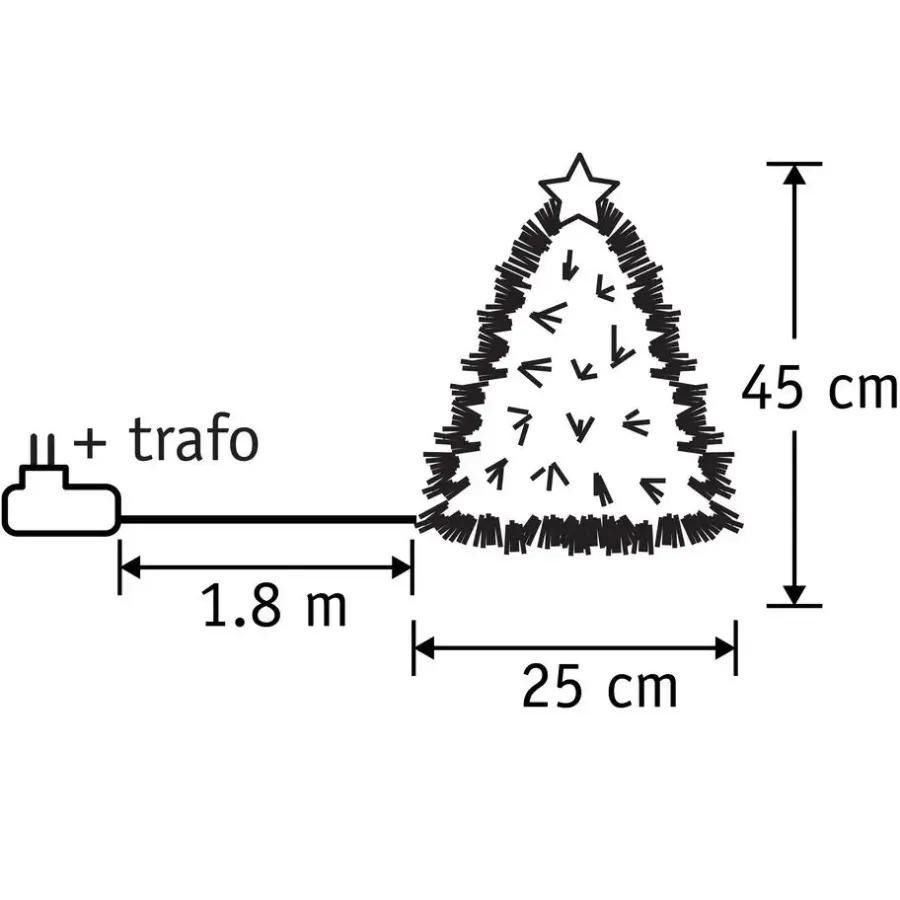 Kerstbomen-Luca Lighting Mercury Kunstkerstboom - Fibre Optic - H45 x Ø25 cm
