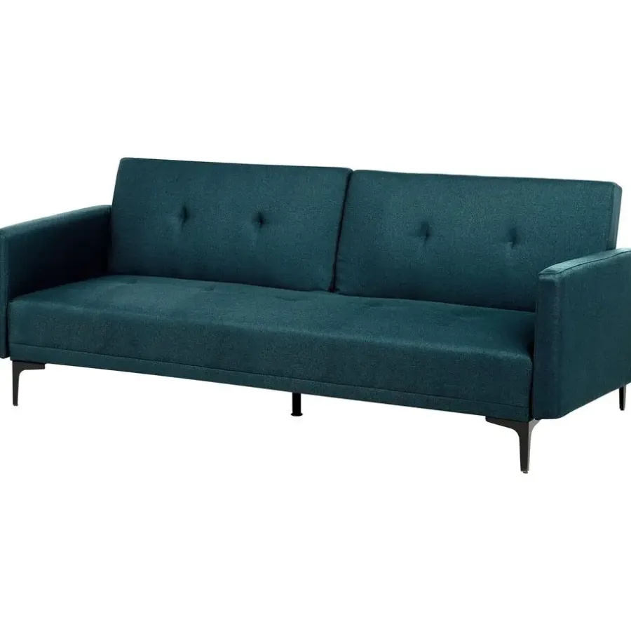 Beliani LUCAN - Slaapbank 3-zits - Blauw - Polyester
