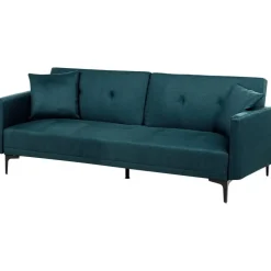 Beliani LUCAN - Slaapbank 3-zits - Blauw - Polyester