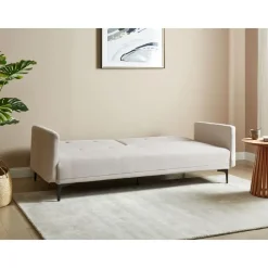 Beliani LUCAN - Slaapbank 3-zits - Lichtbeige - Polyester