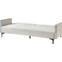 Beliani LUCAN - Slaapbank 3-zits - Lichtbeige - Polyester
