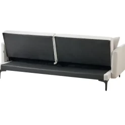 Beliani LUCAN - Slaapbank 3-zits - Lichtbeige - Polyester