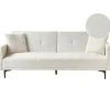 Slaapbanken|Slaapbanken-Beliani LUCAN - Slaapbank 3-zits - Off-white - Polyester