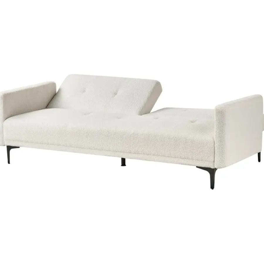 Slaapbanken|Slaapbanken-Beliani LUCAN - Slaapbank 3-zits - Off-white - Polyester