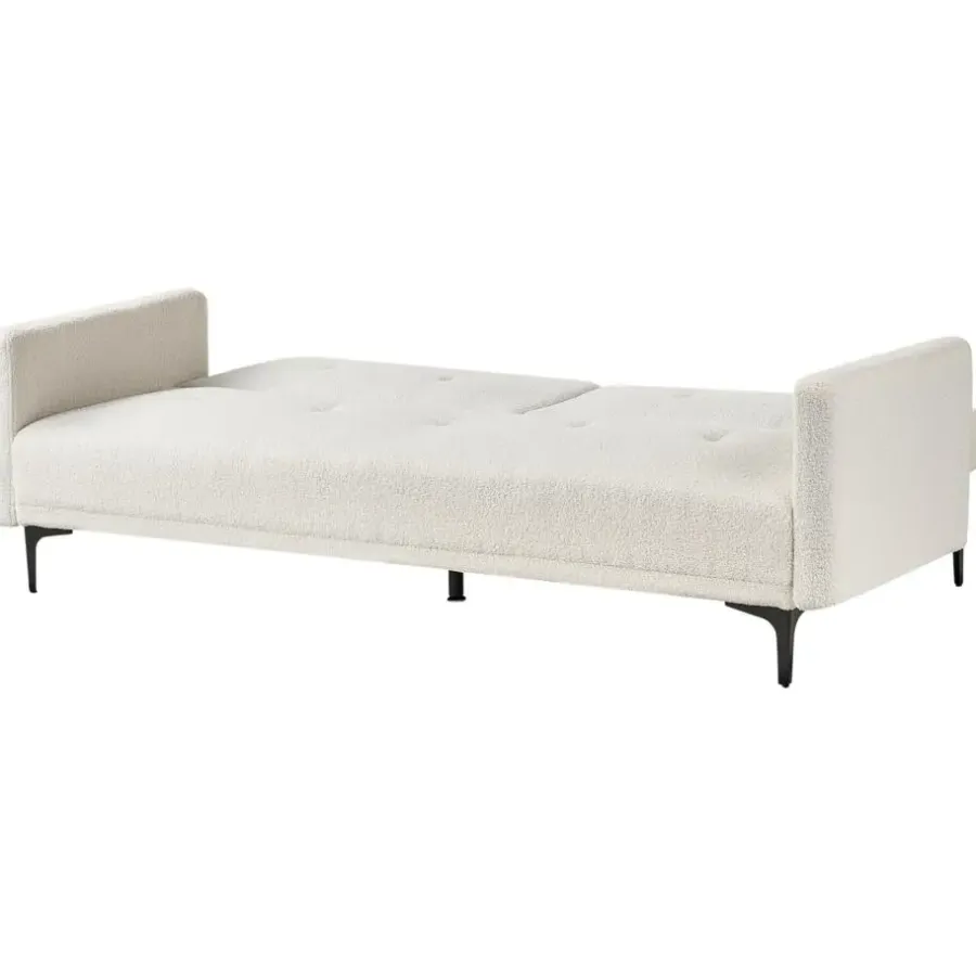 Slaapbanken|Slaapbanken-Beliani LUCAN - Slaapbank 3-zits - Off-white - Polyester
