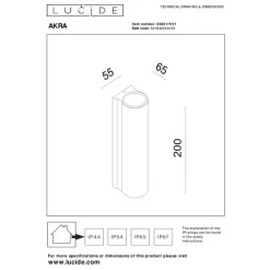 Lucide AKRA Wandlamp - Wit