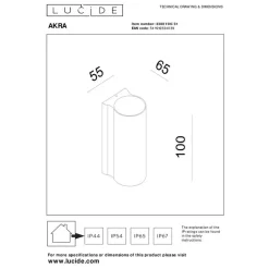 Buitenverlichting|Wandlampen-Lucide AKRA Wandlamp - Wit