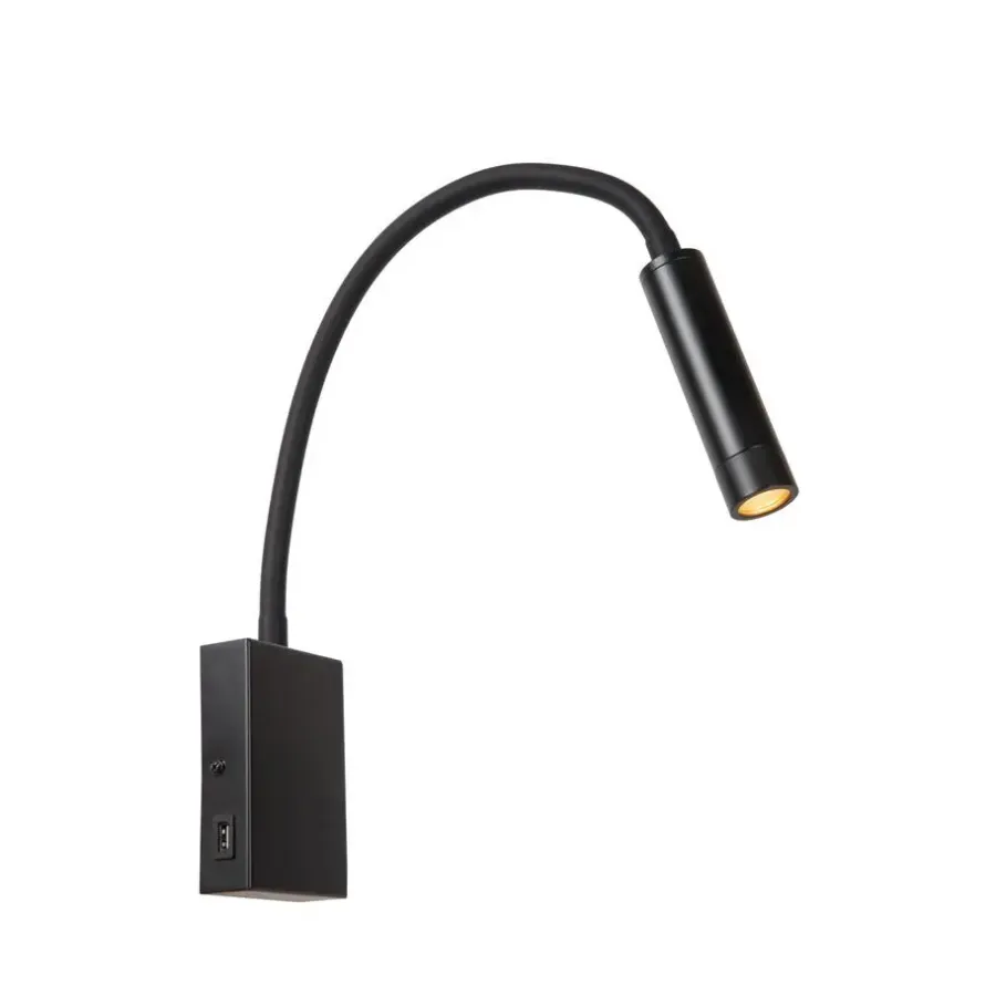 Lucide ALEC Wandspot - Zwart