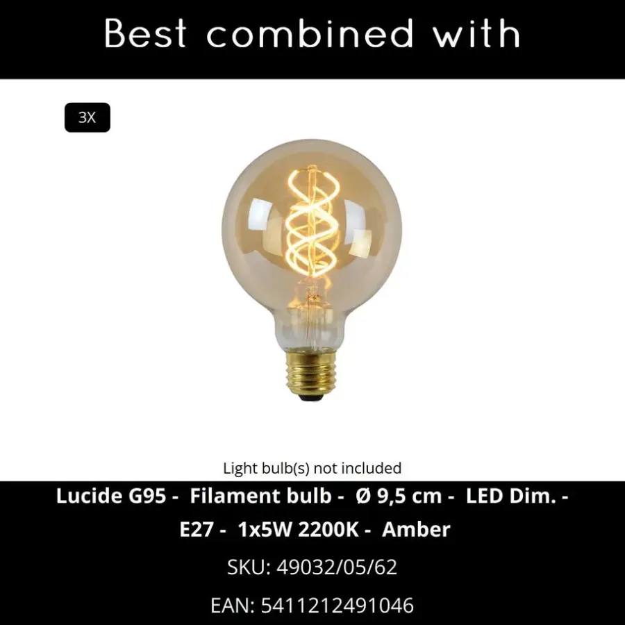 Staande Lampen-Lucide ARTHUR Vloerlamp - Zwart