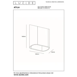 Lucide ATILA Wandlamp - Zwart