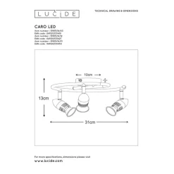 Lucide CARO-LED Plafondspot - Mat chroom