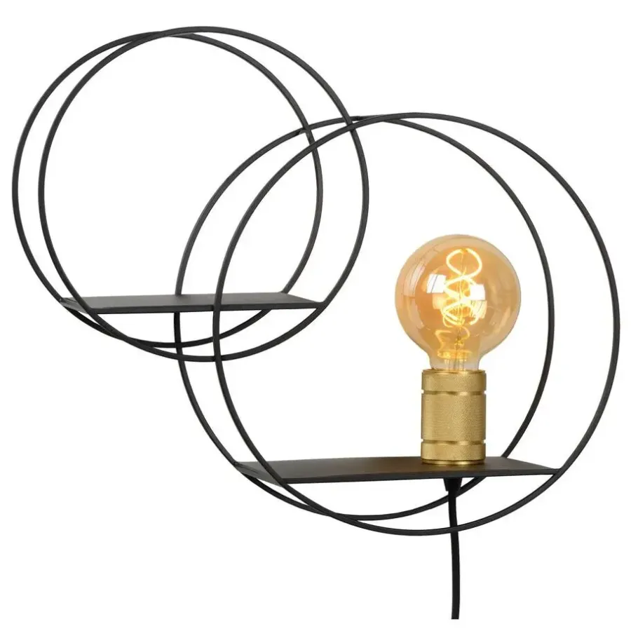 Wandlampen-Lucide CIRCLE Wandlamp - Zwart